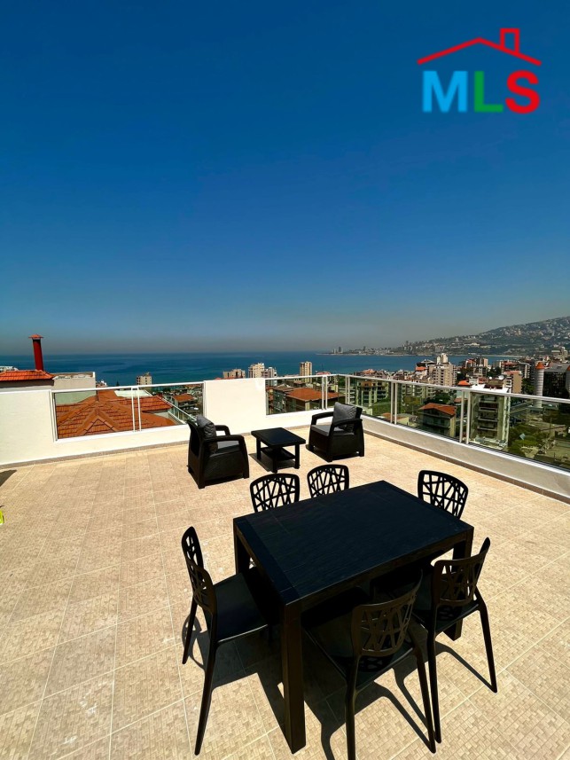 Duplex with 185 SQM Roof & Sea View for Sale in Jounieh
