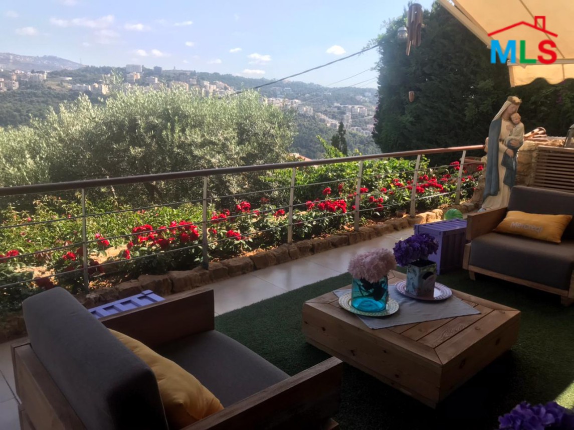 Apartment for Sale in Daychounieh, Mansourieh with Garden and Terrace