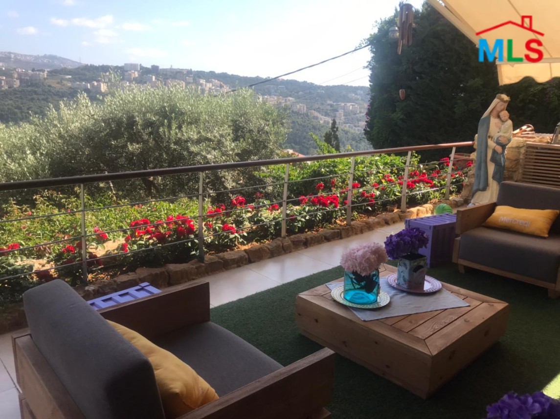Apartment for Sale in Daychounieh, Mansourieh with Garden and Terrace