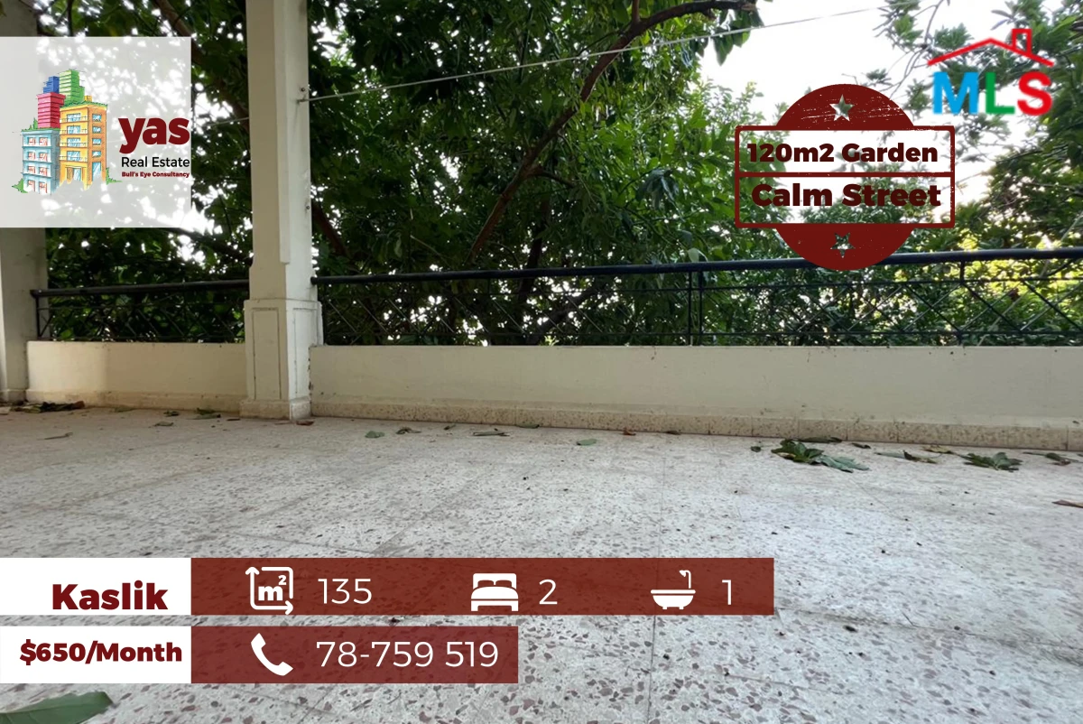 Kaslik 135m2 | 120m2 Terrace | Rent | Quiet Street | Catch | EH
