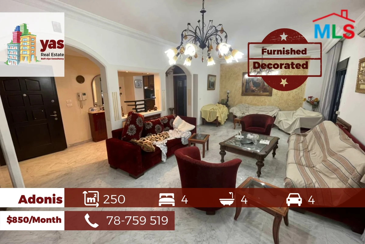 Adonis 250m2 | Furnished Flat | Rent | Calm Street | High End | JA