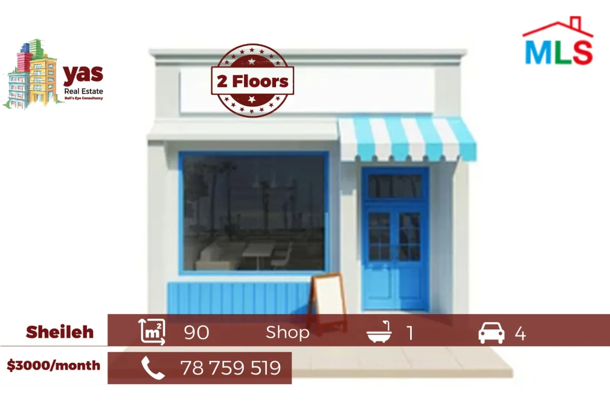 Sheileh 90m2 | Shop 2 floors | 500m2 Warehouse / Showroom | Main Road