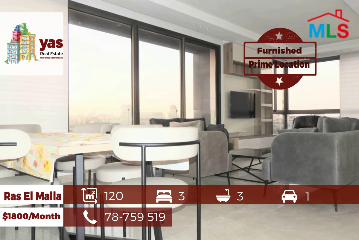 Ras El Malla 120m2 | Furnished | Rent | Prime Location | Decorated|RM