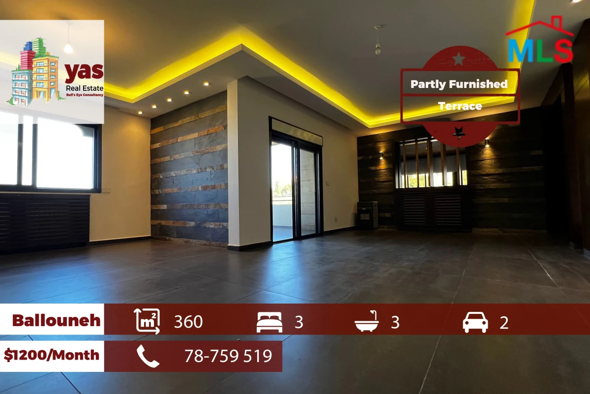 Ballouneh 360m2 | Partly Furnished | Terrace | Panoramic View | KS
