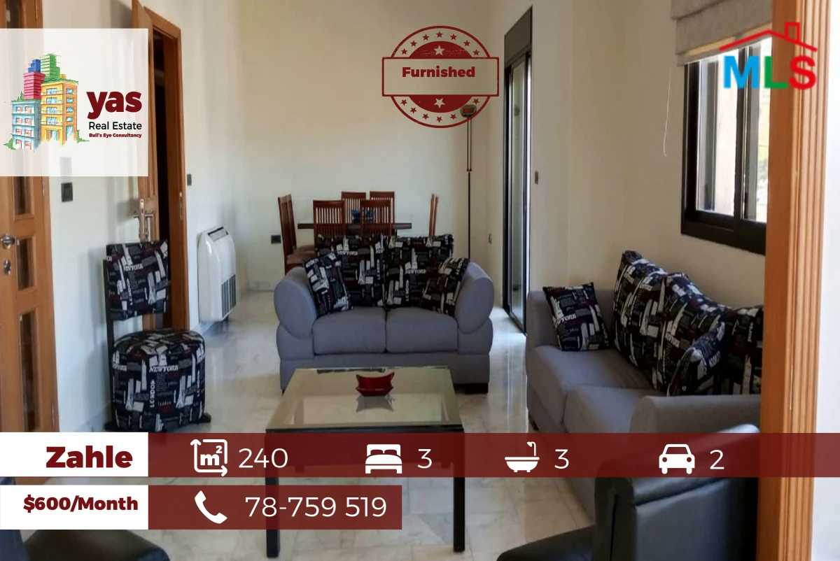 Zahle 240m2 | Furnished | Mint Condition | Calm area | Rent | TYT