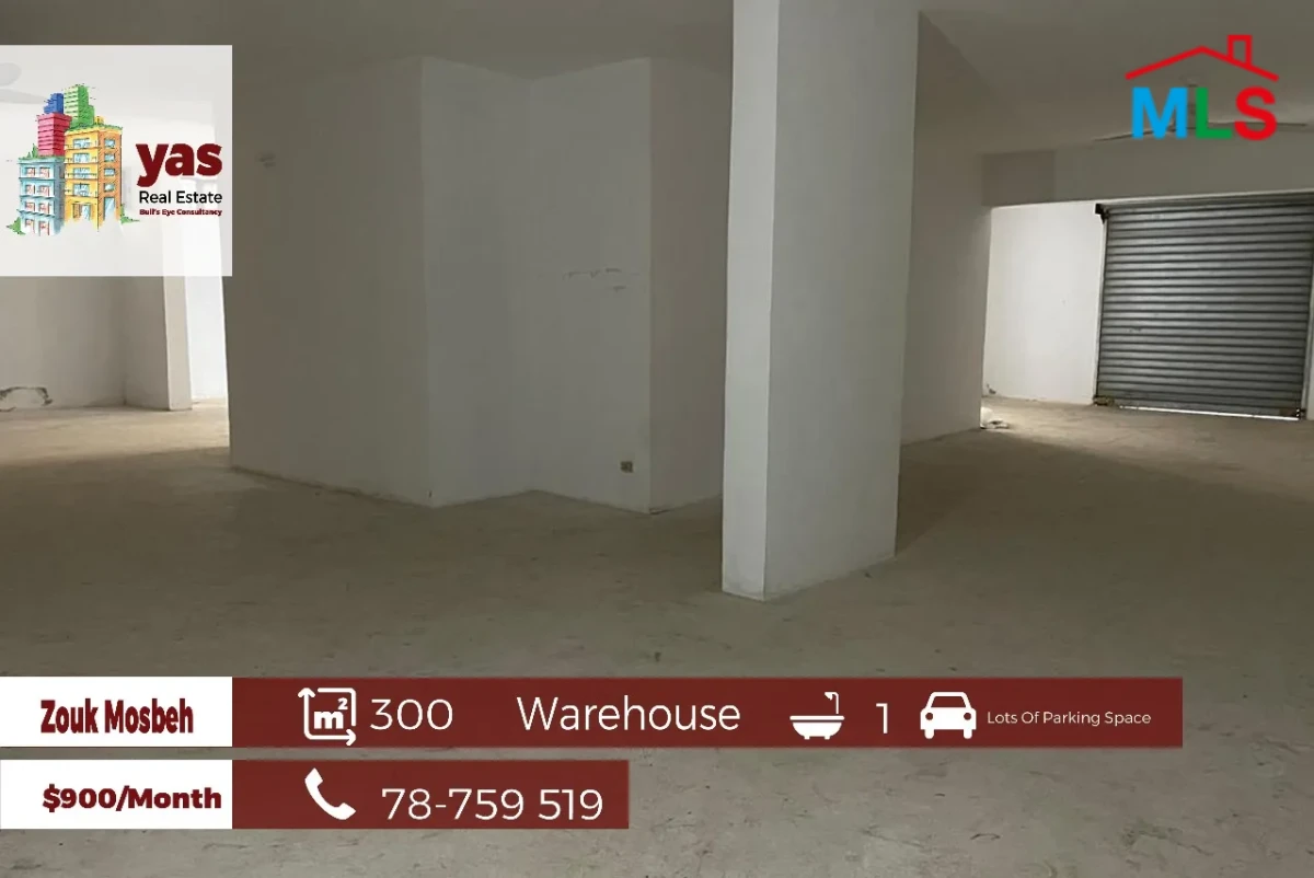 Zouk Mosbeh 300m2 | Spacious Warehouse | Prime Area | Rent | EL