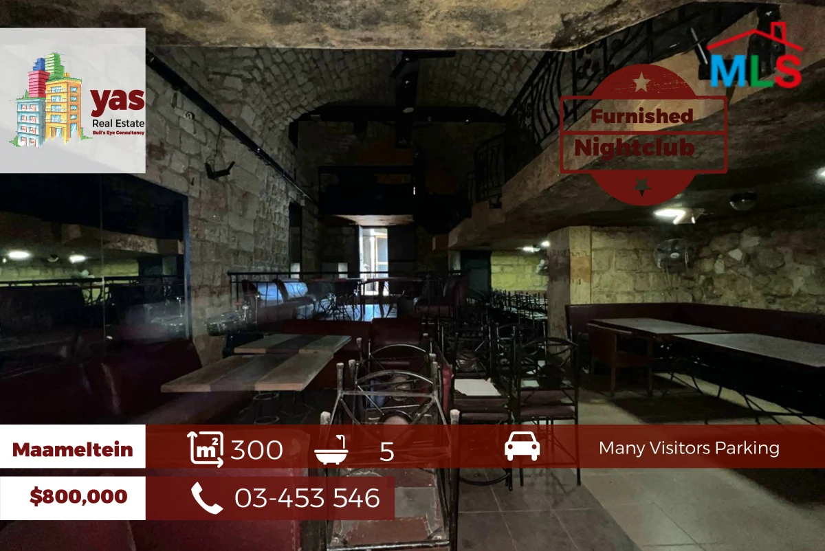 Maameltein 300m2 | Furnished Nightclub | Rent | Active Street | EH