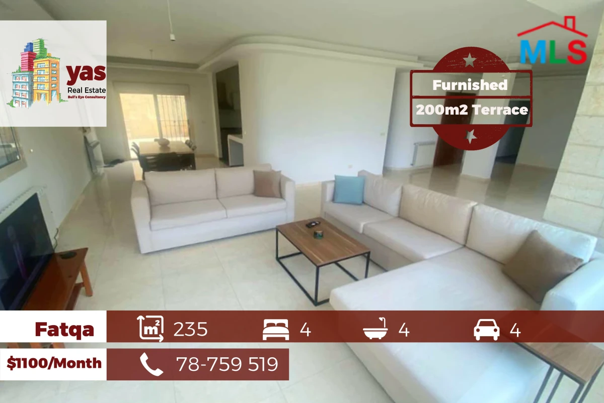 Fatqa 235m2 | 200m2 Terrace | Rent | Furnished | Mountain View | IV