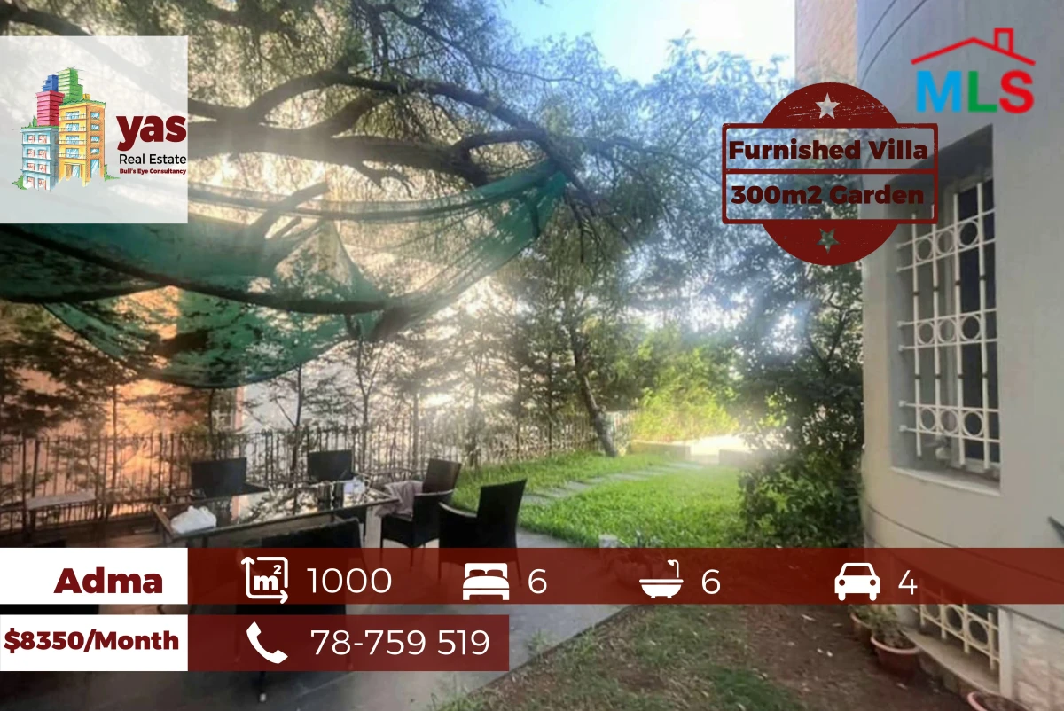 Adma 1000m2 | 300m2 Garden | Furnished Villa | Rent | Partial View|YV