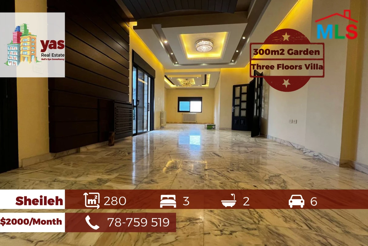 Sheileh 280m2 | Three Floors Villa | Furnished | Rent | Sea View | KS
