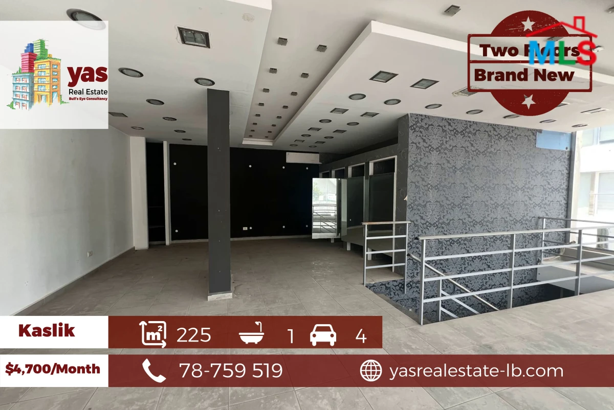 Kaslik 225m2 | Brand New Shop | Modern | Perfect Investment | EH
