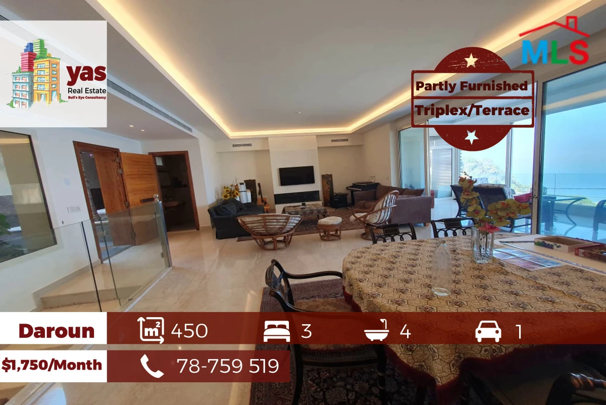 Daroun/Harissa 450m2 | Triplex | Rent | Partly Furnished | View |DA/KH