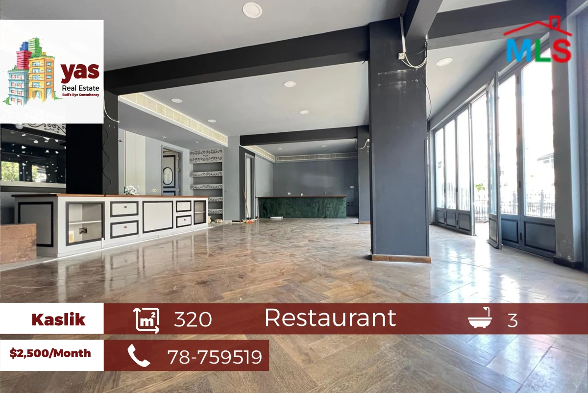 Kaslik 320m2 | Restaurant | Rent | Accessible | Great Investment |EH
