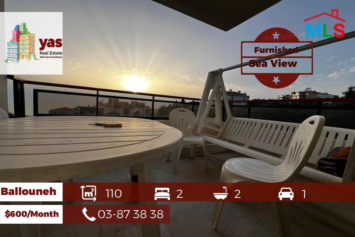 Ballouneh 110m2 | Rent | Furnished | Sea View | High End | KS