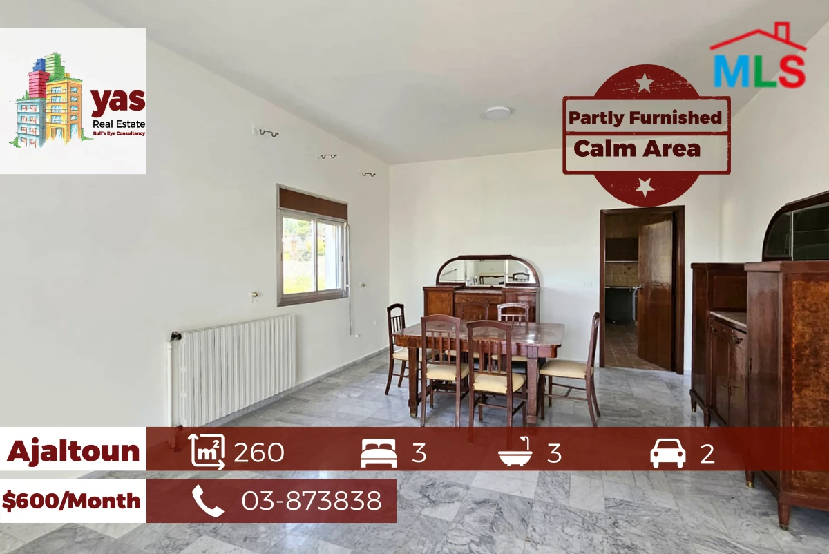 Ajaltoun 260m2 | Partly Furnished |Mint Condition|Panoramic View|KH/TO