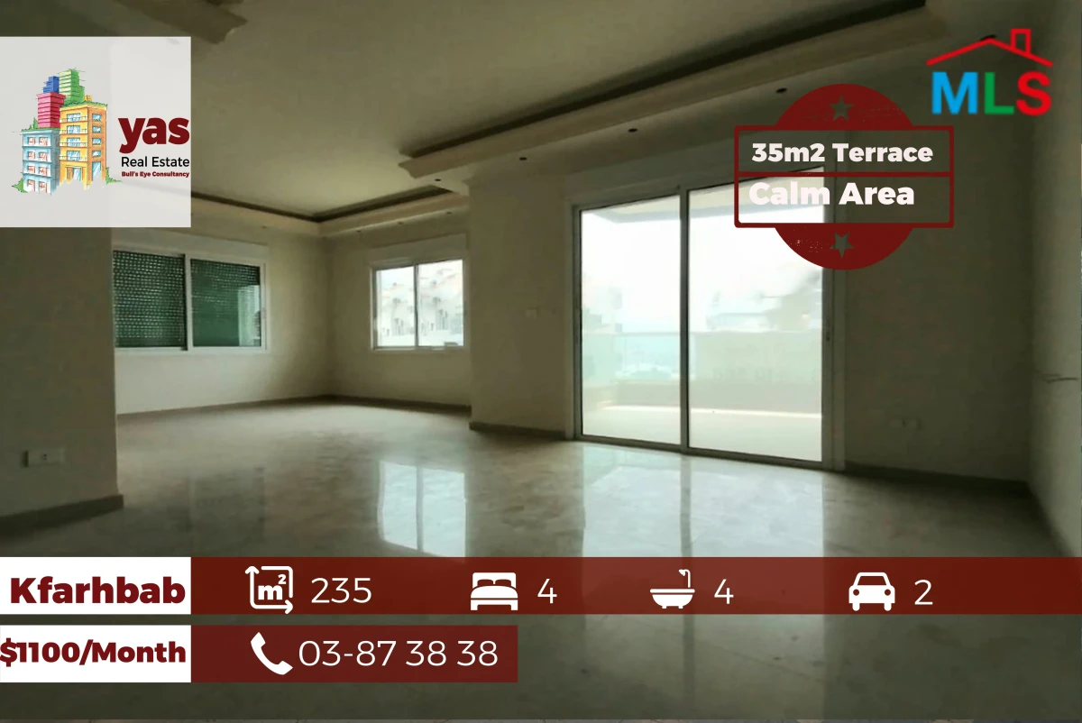 Kfarhbab 235m2 | 35m2 Terrace | Rent | Prime Location | High End |IV
