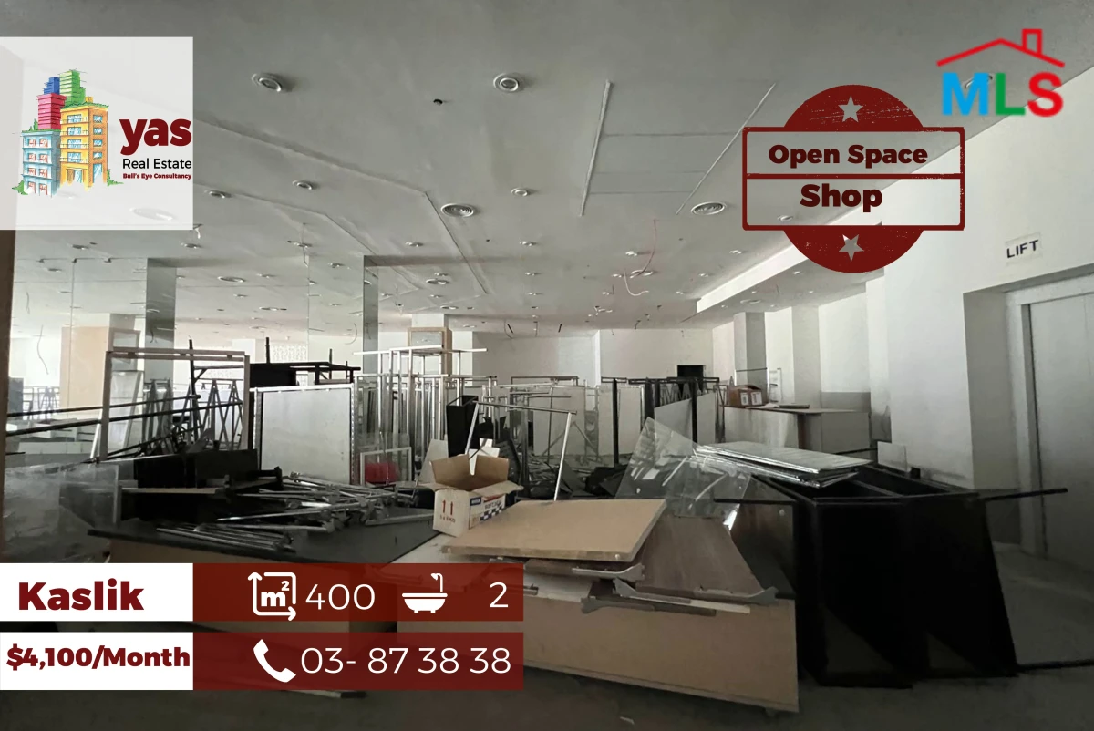 Kaslik 450m2 | Shop | Open Space | Generous Dimensions | EH