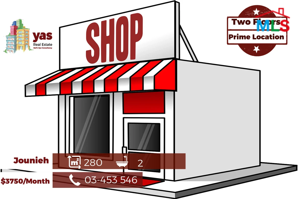 Jounieh 280m2 | Two Floors Shop | Rent | Active street | EH