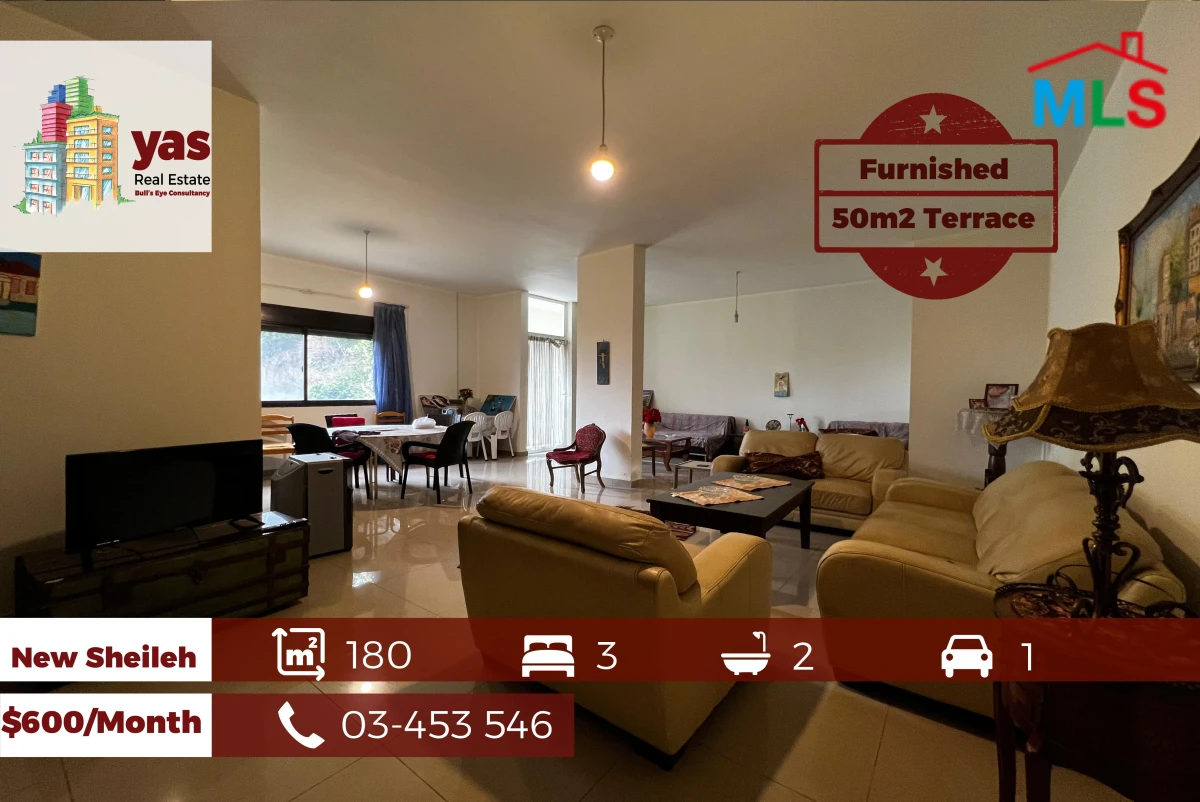 New Sheileh 180m2 | 50m2 Terrace | Furnished | Sea View | Calm | KS/IV