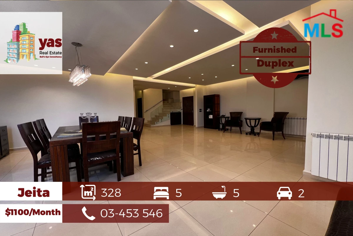 Jeita 328m2 | Brand New Duplex | Furnished | Rent | Classy Area | KS