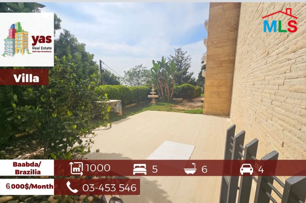 Baabda/Brazilia 1000m2 | Triplex Villa| 400m2 Terrace/Garden | lux |PA