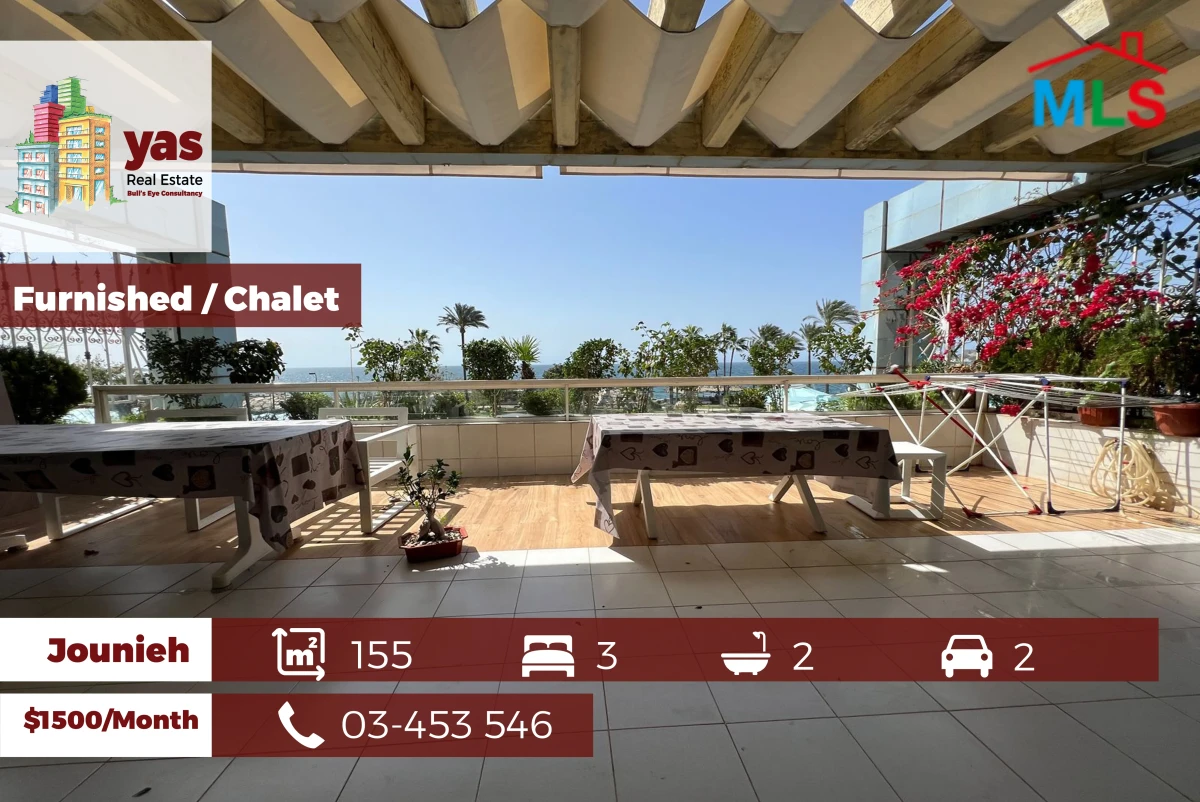 Jounieh/Malibu 155m2 | 25m2 Terrace | Chalet | Furnished | Rent | EH/Y