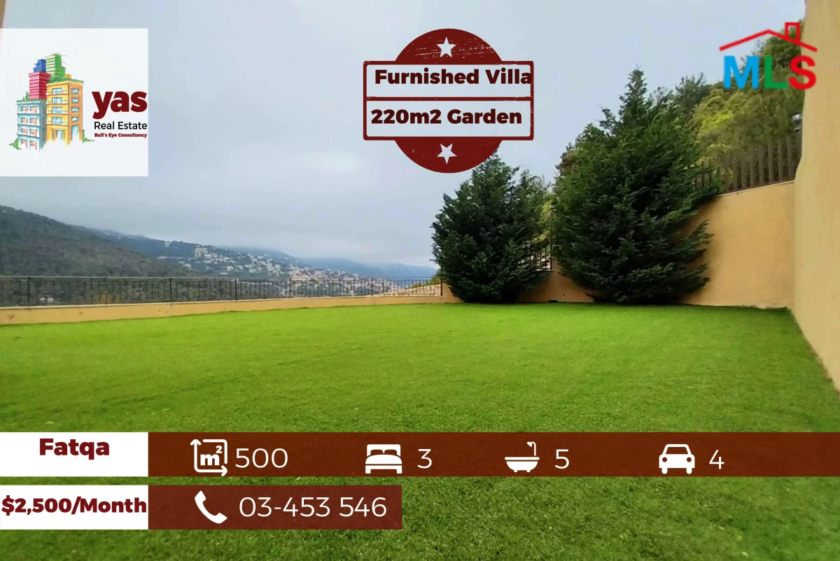 Fatqa 500m2 | 220m2 Garden | Partly Furnished Villa | Rent | IV/KS