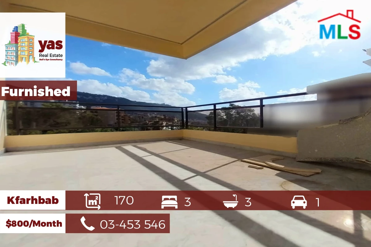 Kfarhbab 170m2 | Furnished | Rent | Excellent Condition |IV