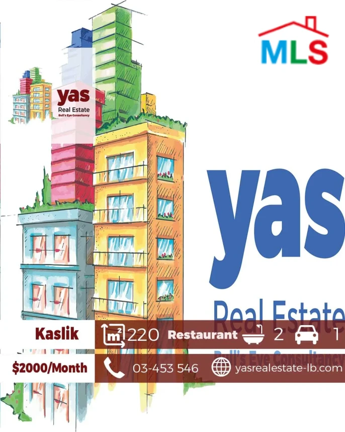 Kaslik 220m2 | Restaurant | Rent | Ideal Investment |Active Street| EH