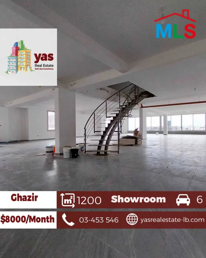 Ghazir/Kfarhbab 1200m2 | Showroom | Rent | Two Floors | IV/RA