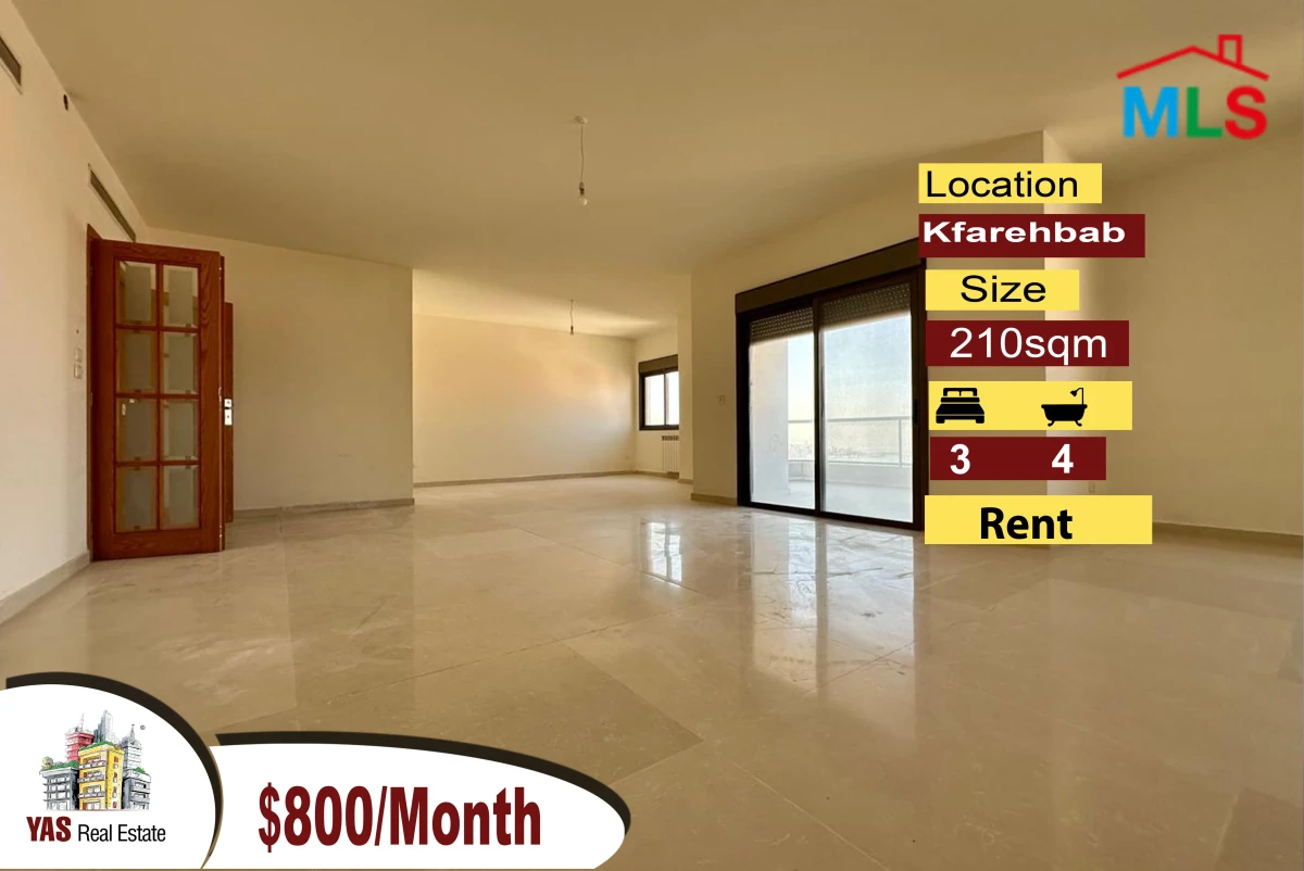 Kfarehbab 210m2 |Prime Location | Rent | Sea View | RA/IV