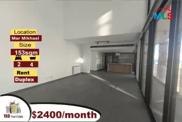 Mar Mikhael 153m2 | Duplex | Rent | Well Lighted |Prime Location|AA/MJ