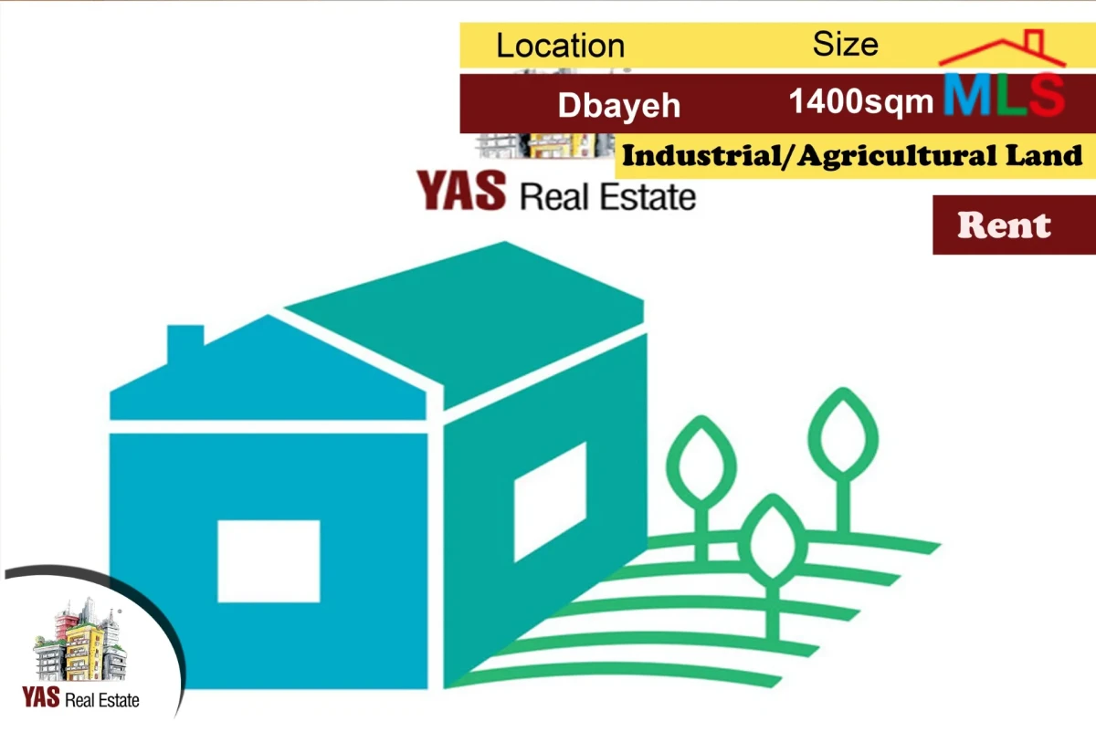 Dbayeh 1400m2 | land | Industrial/Agricultural | Rent | Catch | MJ
