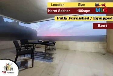 Haret Sakher 185m2 | Rent | Furnished/Equipped | Calm Street | View|IV