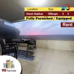 Haret Sakher 185m2 | Rent | Furnished/Equipped | Calm Street | View|IV