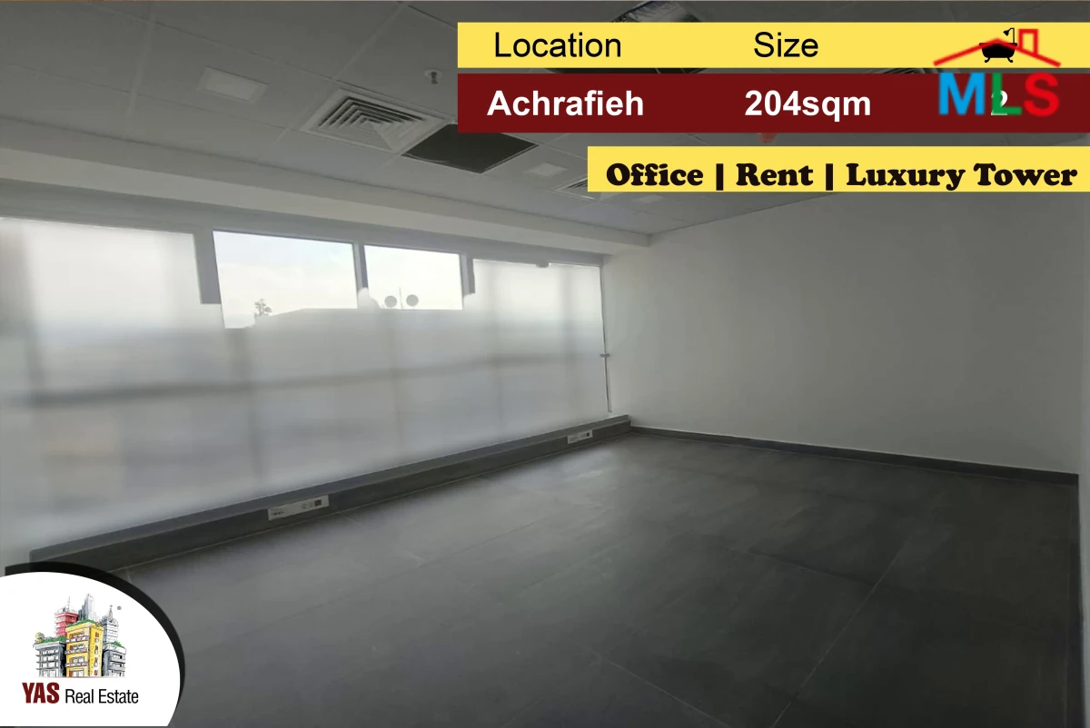 Achrafieh 204m2 | Office | Rent | Luxury Tower | High End | AA AC