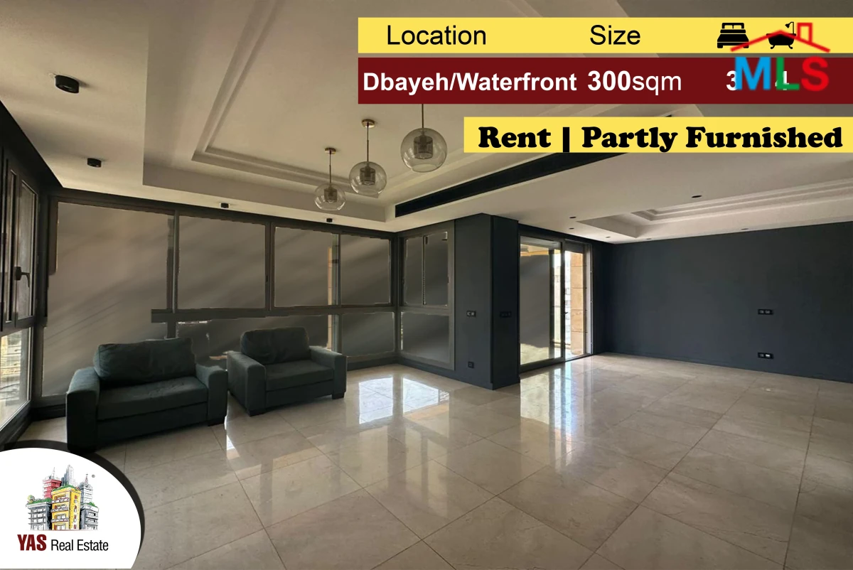 Dbayeh/Waterfront 300m2 | Rent | Partly Furnished | Luxury | MJ