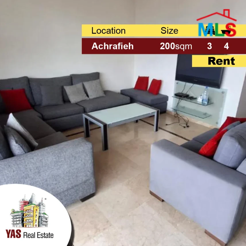 Achrafieh 200m2 | Fully Furnished | Mint Condition | Rent | MO