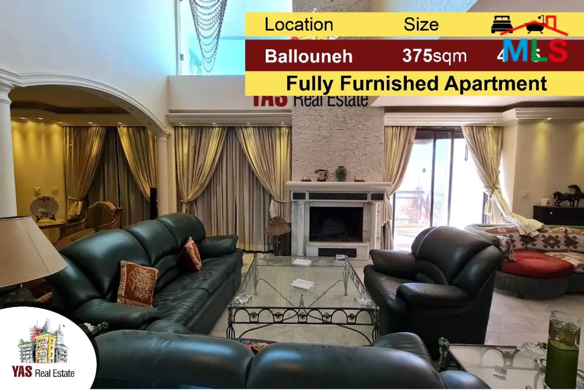 Ballouneh 375m2 Penthouse | Rent |Furnished | Luxury | View |Catch|KS