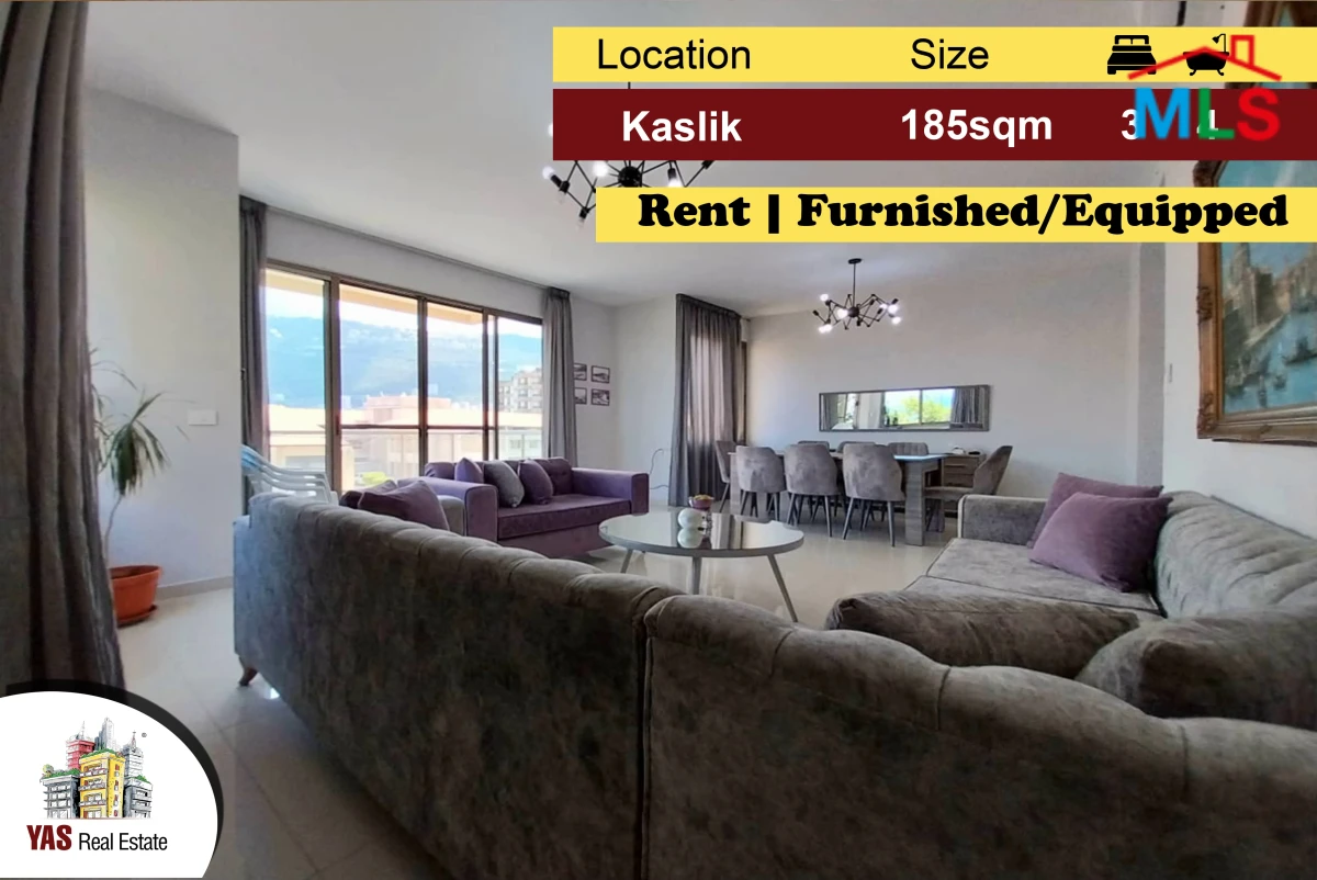 Kaslik 185m2 | Rent | Fully Furnished | Quiet Area | IV