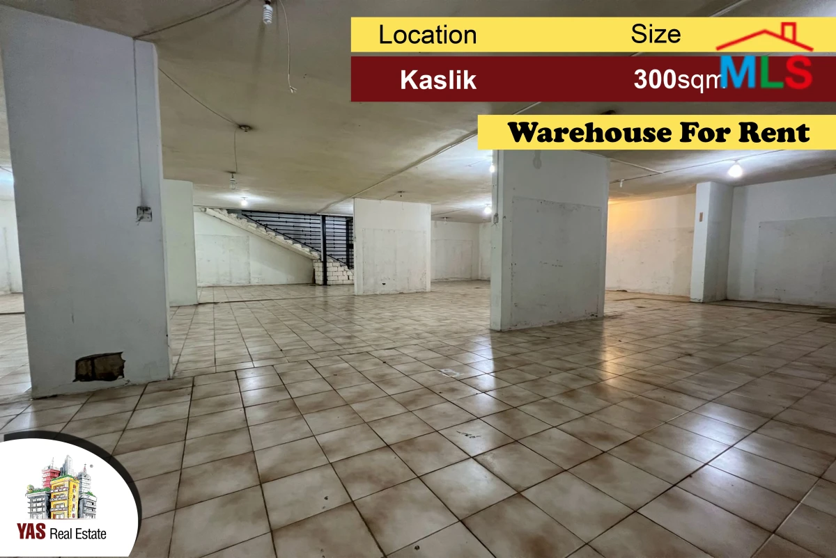 Kaslik 300m2 | Warehouse | 50m2 Showroom |Rent | Prime Location | EH