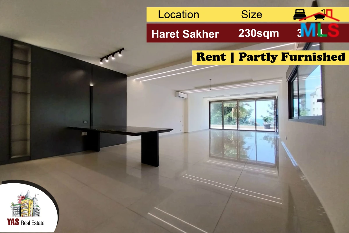 Haret Sakher 230m2 | 180m2 Terrace/Garden | Rent | Partly Furnished|IV