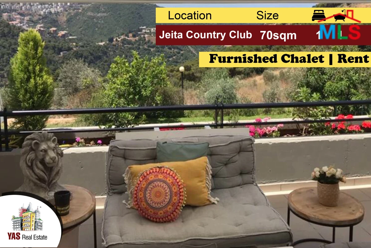 Jeita Country Club 70m2 | 30m2 Terrace | Rent | Furnished | Upgraded