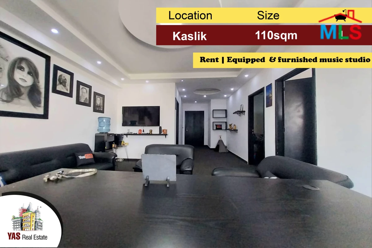 Kaslik 110m2 | Equipped Music Studio | Rent | Decorated | IV CH