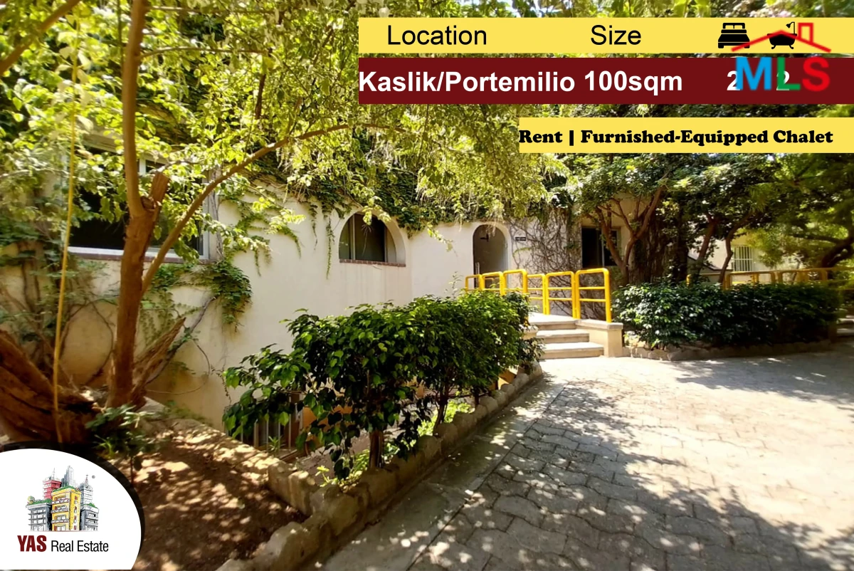 Kaslik/Portemilio 100m2 | Chalet for Rent | Furnished-Equipped | IV