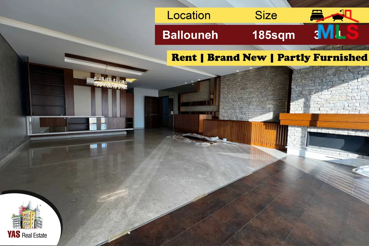 Ballouneh 185m2 | Rent | Partly Furnished | Brand New | KS