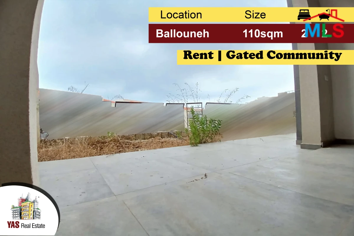 Ballouneh 110m2 | 25m2 Terrace | Rent | Gated Community | Brand New|KS