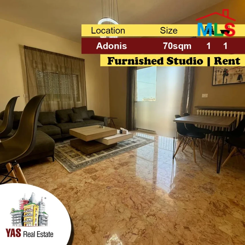 Fully furnished luxury studio situated in Adonis, Calm / quiet street close to all facilities, very comfortable and modern with an open view