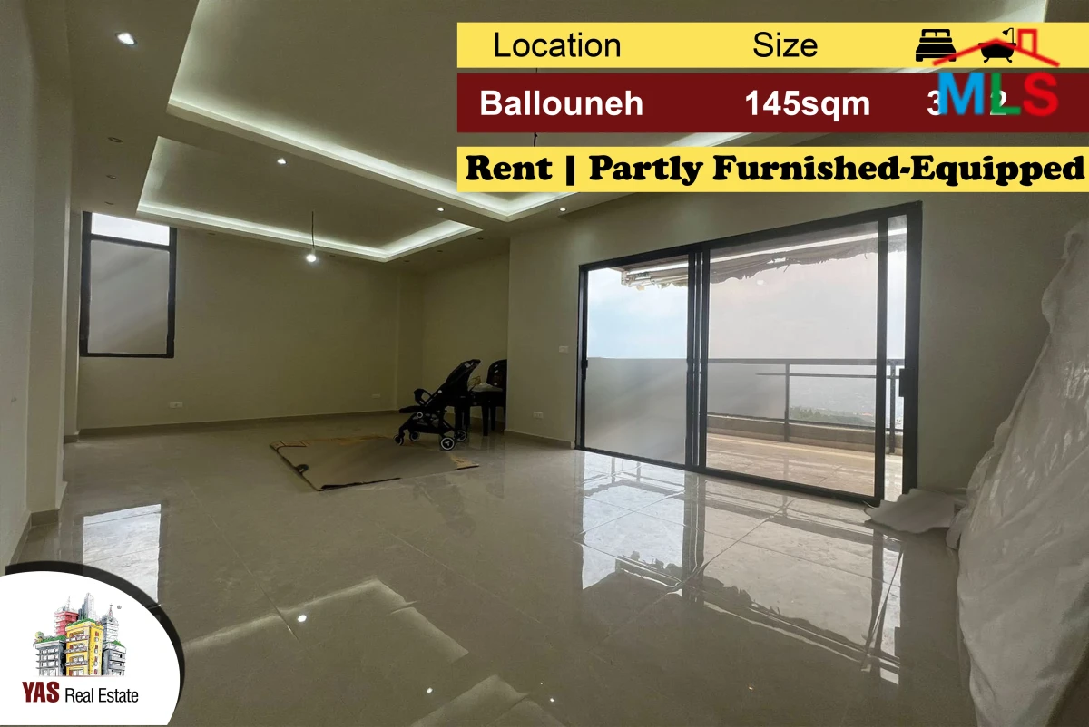 Ballouneh 145m2 | Rent | Partly Furnished | Equipped | Panoramic View | KS