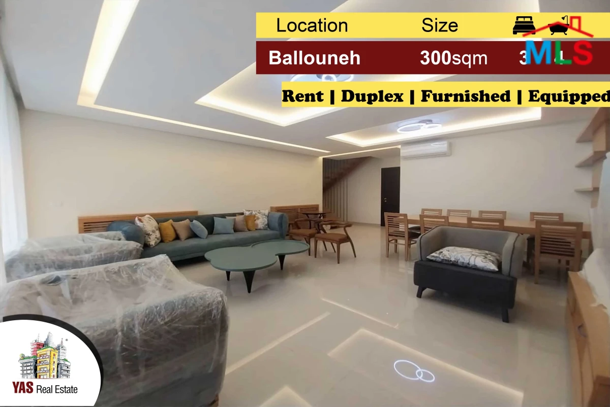 Ballouneh 300m2 | Rent | Duplex | Gated Community |Furnished | IV ED